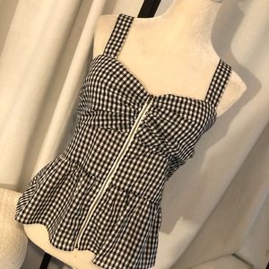 Iris Brand Zip Plaid Top